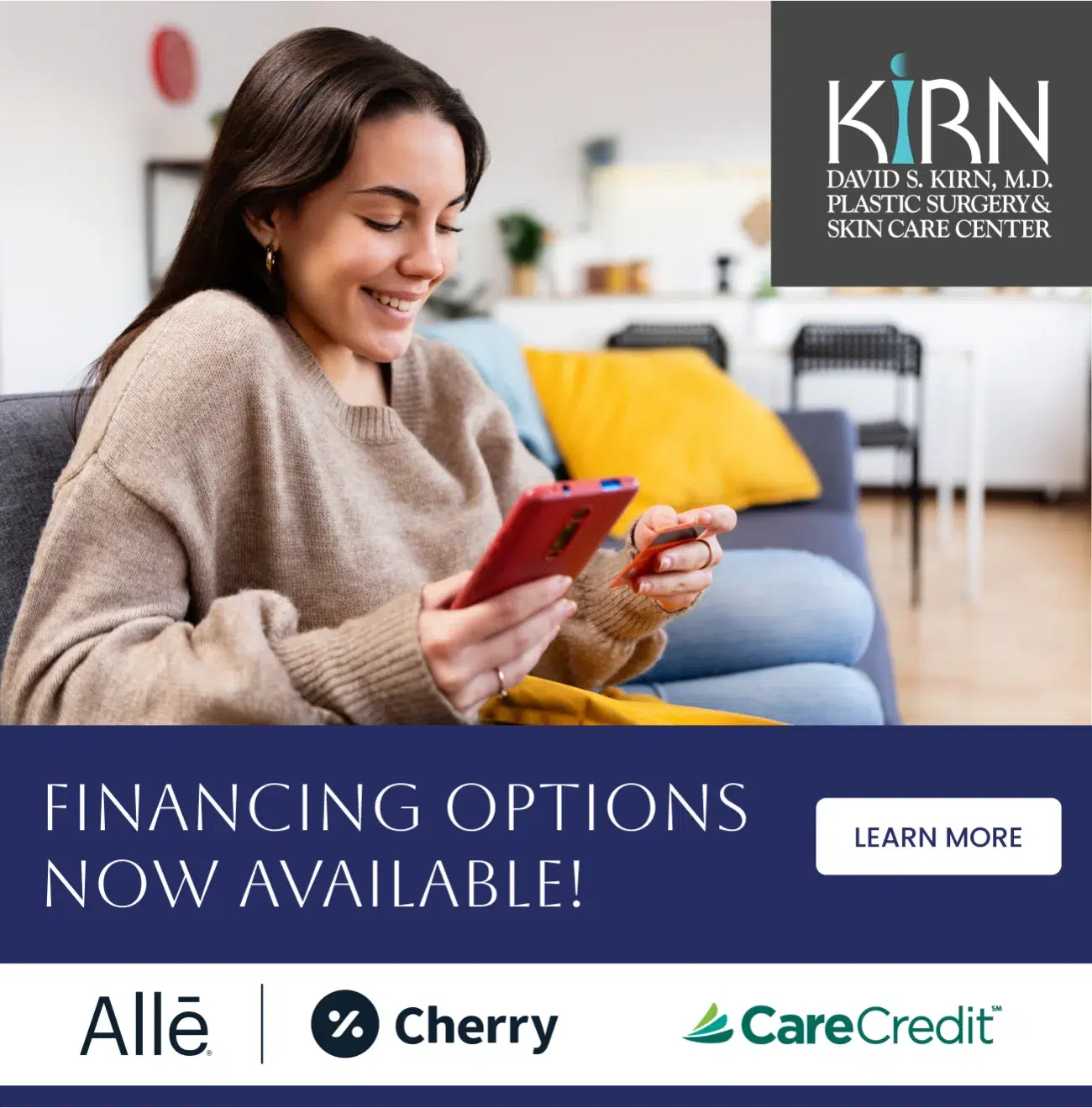 kirn plastic surgery financing options ad